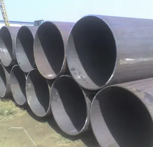 Tubo de aço carbono espiral ERW de boa qualidade ASTM A252 tubos de aço soldados em espiral pilhas de aço redondas