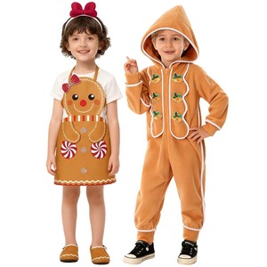 Tablier de cuisine pour enfants HP Kid, décoration de Noël, fête, costume de bonhomme en pain d'épices FCDR-019 - Product Image 4