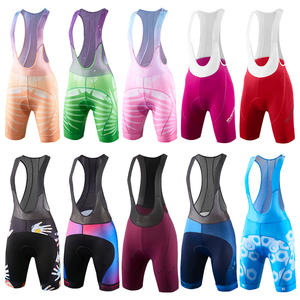 OEM logotipo personalizado italiano <span class=keywords><strong>PRO</strong></span> equipo acolchado <span class=keywords><strong>Mountain</strong></span> Road Bike Race Fit ciclismo Baberos pantalones cortos bolsillos para las mujeres - Product Image 1