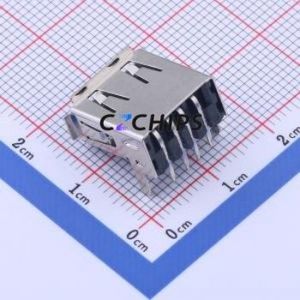 903-232A2021D10110 <b>USB</b> Connector Bent Lead Through Hole Connector Type-<b>A</b> <b>USB</b> <b>2.0</b> Female Right Angle Insert - Product Image 2