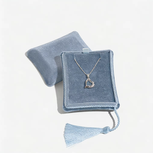 Luxury Top and Bottom Velvet Tassel Jewelry <b>Box</b> Rectangle <b>Soft</b> Fabric Ring Bracelet Holder with Custom Logo - Product Image 4