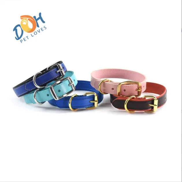 Wholesale new design multicolor blank leather collar for dogs