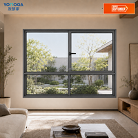 Fenêtre coulissante horizontale en aluminium noir, quincaillerie de norme européenne pour cuisine et hôtel, certifiée Energy Star, vente en gros