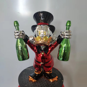 Figura Decorativa de Pato <span class=keywords><strong>Scrooge</strong></span> de Alta Calidad en Color Personalizado, Estilo Pop Art, con Botella de Champán, para Decoración del Hogar y la Oficina - Product Image 2