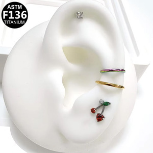 <b>Titanium</b> Moon <b>Stud</b> Earrings F136 ASTM Women's Daily Wear Jewelry - Product Image 3