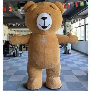 Hete Verkoop Opblaasbare Stripfiguur Mascotte Kostuum Custom Pluche Zachte Teddybeer Mascotte Kostuums Voor Mascotte Kostuum Voor Ad