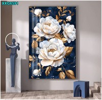 Peinture murale abstraite moderne en porcelaine de cristal, motif floral, pour salon et couloir, design imprimé sur base papier