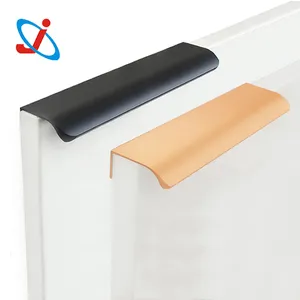 JIANXIN einfacher Aluminium-Oxid-Kleiderschrank-Griff Griff zeitgenössischer Möbelgriff und Knöpfe Einfachheit hochwertiger Schrank schwarz