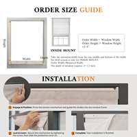 Persianas Romanas Inalámbricas Sin Herramientas ni Taladro, Persianas Térmicas Opacas para Ventanas, Oscurecimiento de Sala de Estar y Dormitorio, Personalizadas