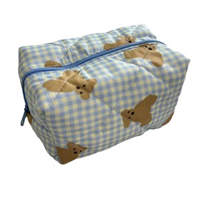 <b>Cute</b> cartoon <b>bear</b> makeup bag with bow, large capacity skincare product storage bag for business trips and travel. - Product Image 5