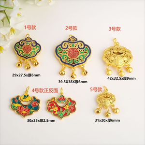 Colgante Tradicional de Candado de la Paz con Esmalte Dorado, Formas Mixtas, Fornituras de Joyería para Collares y Cadenas de Suéter, Venta al por Mayor - Product Image 2