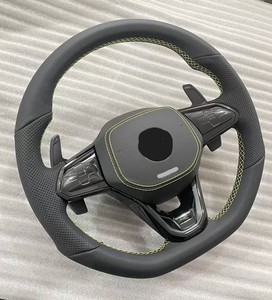 Volante Deportivo de Cuero para VW Passat, Touareg, Polo MK7, MK6, R-Line, CC, Jetta, <span class=keywords><strong>Golf</strong></span> 7, 7.5, <span class=keywords><strong>8</strong></span>, GTI, GTD, <span class=keywords><strong>GTE</strong></span>, R, Todos los Modelos - Product Image 2