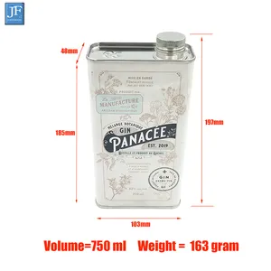 Free Sample Factory Rectangular Stainless Steel Can Vodka Can Wine Box Packaging Metal Cans