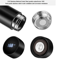 Botol Termos Stainless Steel 500ml Vakum Insulated Pintar dengan Layar LED Temperatur Digital, Terlaris Grosir