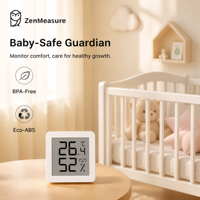 Higrómetro Digital ZenMeasure de Ultra Larga Duración (12 Meses) con Batería CR2032 Preinstalada para Distribución Masiva