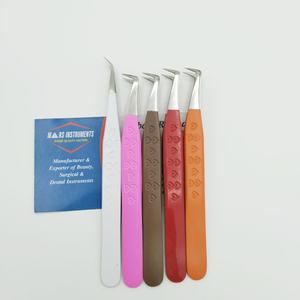 Pince à épiler en acier inoxydable à motif de coeur enduit de poudre outil d'extension de cils durable marque privée professionnelle à haut volume - Product Image 4