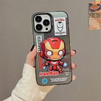Étui de téléphone portable en acrylique PC avec design de dessin animé Yabta Marvel pour 17/16/15/14 Pro Max/13/12/11, luxueux, antichoc, étanche, sans fil