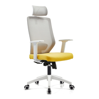 Chaise de bureau moderne en maille de plastique noir de luxe de couleur blanche chaise d'ordinateur maille siège chaise de bureau maille