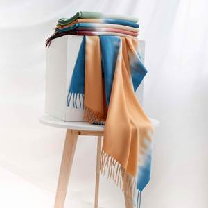 New Two Tone Color Autumn Winter Scarf Fashion <b>Tie</b> Dye Warm Lady Women Dress Scarf - Product Image 6