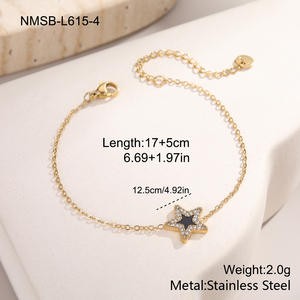 Nuevo Diseño Moderno Brazalete de Estrella con Diamantes Multicolores, Chapado en Oro de 18K, Acero Inoxidable con Circonita, para Mujeres y Niñas, Regalo - Product Image 6
