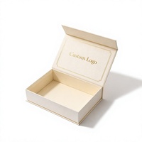Boîte cadeau OEM en carton ivoire avec couvercle intérieur imprimé, fermeture magnétique et cadre à bordure dorée pour la conception d'emballages de marque