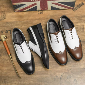 Zapatos de Vestir Clásicos de Cuero Vacuno Cosidos a Mano para Hombre - Estilo Derby Formal, Resistentes al Agua y Cómodos para Oficina y Bodas - Product Image 1