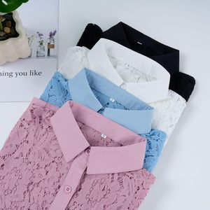 Blusas de encaje para mujer, blusa transparente de manga larga con botones, camisa elegante floral para fiesta, top de primavera y verano - Product Image 6