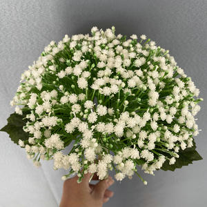Fleurs décoratives en plastique Gypsophila pour la maison, arrangement floral artificiel pour salon, Babybreath rose artificiel - Product Image 2