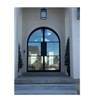 Nouvelle porte d'entrée principale pivotante en aluminium moulé, style français simple, pour villa américaine