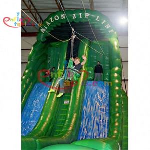 <span class=keywords><strong>Toboggan</strong></span> <span class=keywords><strong>gonflable</strong></span> Jungle Safari avec tyrolienne pour enfants - Aire de jeux commerciale sur le thème des singes avec souffleur - Product Image 3