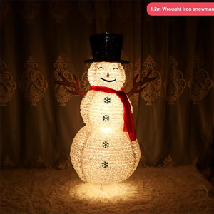Mall Giáng Sinh Trang Trí Ngoài Trời Sắt Rèn Có Thể Thu Vào <span class=keywords><strong>Led</strong></span> Giáng Sinh Người Tuyết - Product Image 3