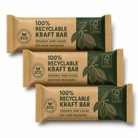 Sachet d'emballage personnalisé noir mat en aluminium thermoscellable pour barres protéinées au chocolat (Whey Protein)