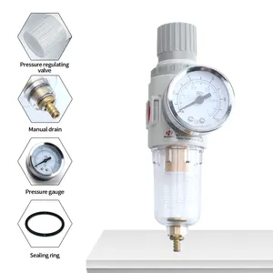 Bahoo Air Lubricator SAFR2000 Filter Air Pressure Regulator with Pressure Valve Control Gauge