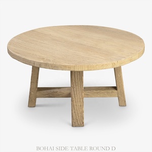 <span class=keywords><strong>Table</strong></span> basse centrale de luxe classique de ferme moderne en bois d'orme massif rustique rond au design antique nouveau - Product Image 5