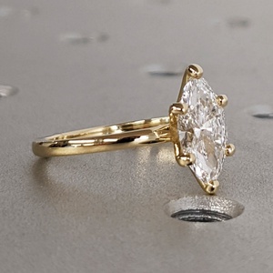 Gia Igi certificata Cvd HPHT Lab HPHT creato diamante 14k 18k anelli in oro massiccio anello di fidanzamento per le donne classico solitario - Product Image 1