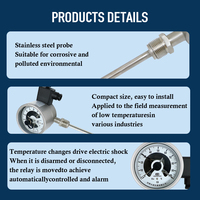 Electric Contact Bimetal Thermometer Pipe Boiler Temperature Gauge Can Be Controlled with Upper and Lower Limits