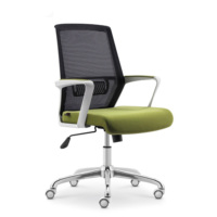 Chaise de bureau scolaire en maille à hauteur réglable, pivotante, avec appui-tête réglable en hauteur, inclinaison 90-125°, accoudoirs fixes en nylon, support lombaire ergonomique