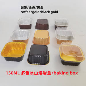 Contenant de cuisson carré doré 150 ml, moule à gâteau de lave, gobelet à café rouge, contenant <span class=keywords><strong>noir</strong></span> - Product Image 6