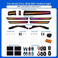 Éclairage intérieur et d'ambiance pour Honda Civic 10ème génération 2016-2021, kit d'éclairage d'ambiance intérieur de voiture, éclairage de poignée de porte