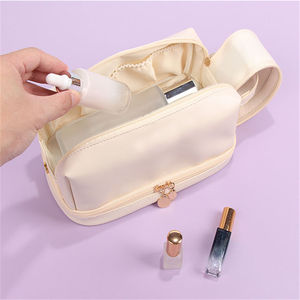 Bolsa de maquillaje cosmético de cuero PU personalizada, bolsa de almacenamiento de cosméticos, neceser de <span class=keywords><strong>viaje</strong></span> impermeable, bolsas de maquillaje - Product Image 3