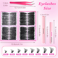 Cils postiches européens et américains pour l'exportation, styles mixtes 40D/60D/80D/100D, épais, courbés, sectionnels, en plastique noir