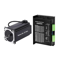 Kit Motor Stepper Hybrid Nema34 1.8 Derajat 12Nm CNC 3-4 Axis 2-Phase Hybrid dengan Driver untuk Mesin Milling dan Pengukir Laser