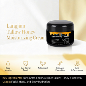 Crème naturelle au suif et à la cire d'abeille pour réparer les rides et l'éclat - Tous types de <span class=keywords><strong>peau</strong></span>, retient l'hydratation, améliore la clarté de la <span class=keywords><strong>peau</strong></span> - Product Image 3