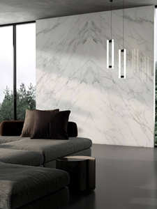 Lembaran Porselen Batu Sinter Putih Huashan, Poles Mengkilap, 3200x1600x12mm, Tampilan Marmer, untuk Lantai dan Meja Dapur, Harga Pabrik, Premium - Product Image 4