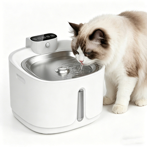 Fontaine à eau pour animaux de compagnie amovible et lavable, fonctionnement silencieux, forme ronde, pour chat et chien - Product Image 1