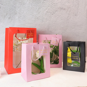 Sacchetti di carta a <span class=keywords><strong>fiori</strong></span> trapezoidali con Logo stampato personalizzato all'ingrosso stile <span class=keywords><strong>Boutique</strong></span> Tote Bag Design OEM & ODM - Product Image 6