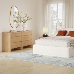 <span class=keywords><strong>Commode</strong></span> <span class=keywords><strong>scandinave</strong></span> en chêne naturel à <span class=keywords><strong>6</strong></span> <span class=keywords><strong>tiroirs</strong></span>, panneau latéral arrondi, <span class=keywords><strong>commode</strong></span> minimaliste, meuble de rangement sans poignées pour chambre à coucher - Product Image 2