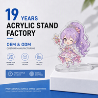 Standee Akrilik Hadiah untuk Penggemar Anime, Cetak UV Flatbed, Tersedia dalam Jumlah Kecil, Akrilik Iridescent dengan Foil Perak, MOQ Rendah
