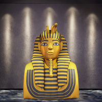 Statue géante personnalisée en tissu Oxford imperméable et durable, accessoire publicitaire gonflable pour événements, Pharaon égyptien ancien, gonflable à 360 degrés