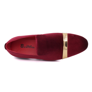 Men's <strong>Velvet</strong> <strong>Embroidered</strong> Suede PU Slippers Light Anti-Slippery Flat Slip-On <strong>Loafers</strong> Shoes for Wedding for Spring and Autumn - Product Image 3